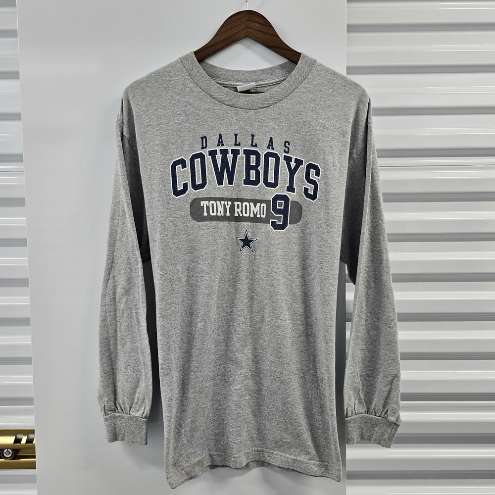 Y2K Dallas Cowboys Tony Romo #9 Long Sleeve Shirt Men's Large NFL Gray